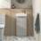 Memo Bathroom Vanity Unit with Basin Matt Light Grey 397mm x 210mm x 860mm