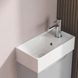 Memo Bathroom Vanity Unit with Basin Matt Light Grey 397mm x 210mm x 860mm