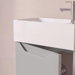 Memo Bathroom Vanity Unit with Basin Matt Light Grey 397mm x 210mm x 860mm