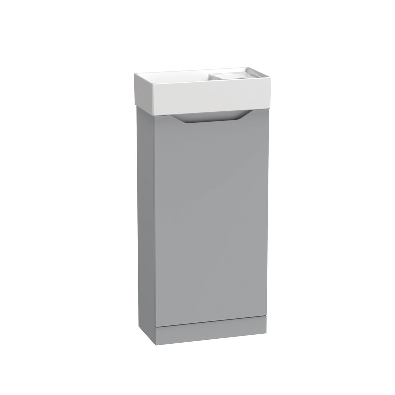 Memo Bathroom Vanity Unit with Basin Matt Light Grey 397mm x 210mm x 860mm (713CH)
