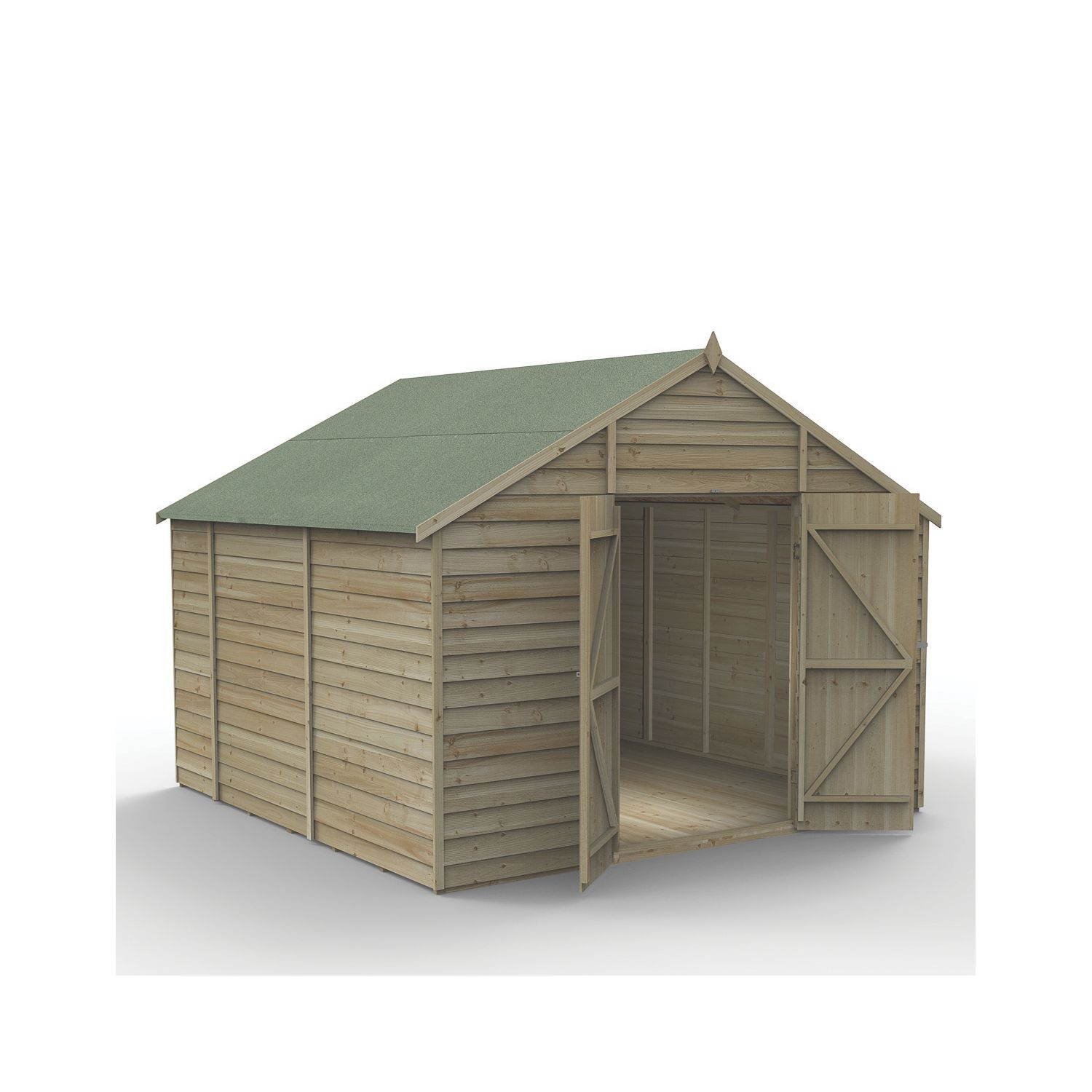 Forest 4Life 10' x 9' 6" (Nominal) Apex Overlap Timber Shed with Assembly (713FL)