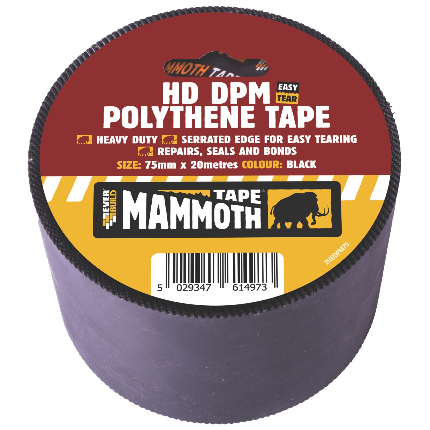 Everbuild DPM Polythene Joint Tape Black 20m x 75mm (713FR)