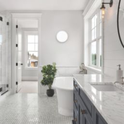 4lite  LED Wall/Ceiling Light with Microwave Sensor White 18W 1847lm