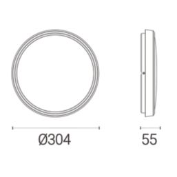 4lite  LED Wall/Ceiling Light with Microwave Sensor White 18W 1847lm