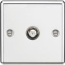 Knightsbridge  1-Gang F-Type Satellite Socket Polished Chrome