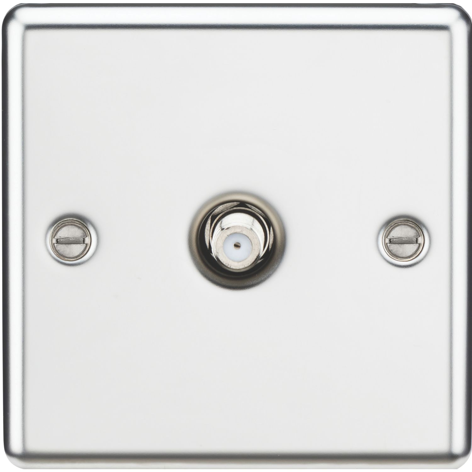 Knightsbridge 1-Gang F-Type Satellite Socket Polished Chrome (713TY)