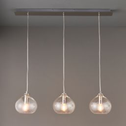 Quay Design Willow 3-Light Bar Pendant Bright Nickel