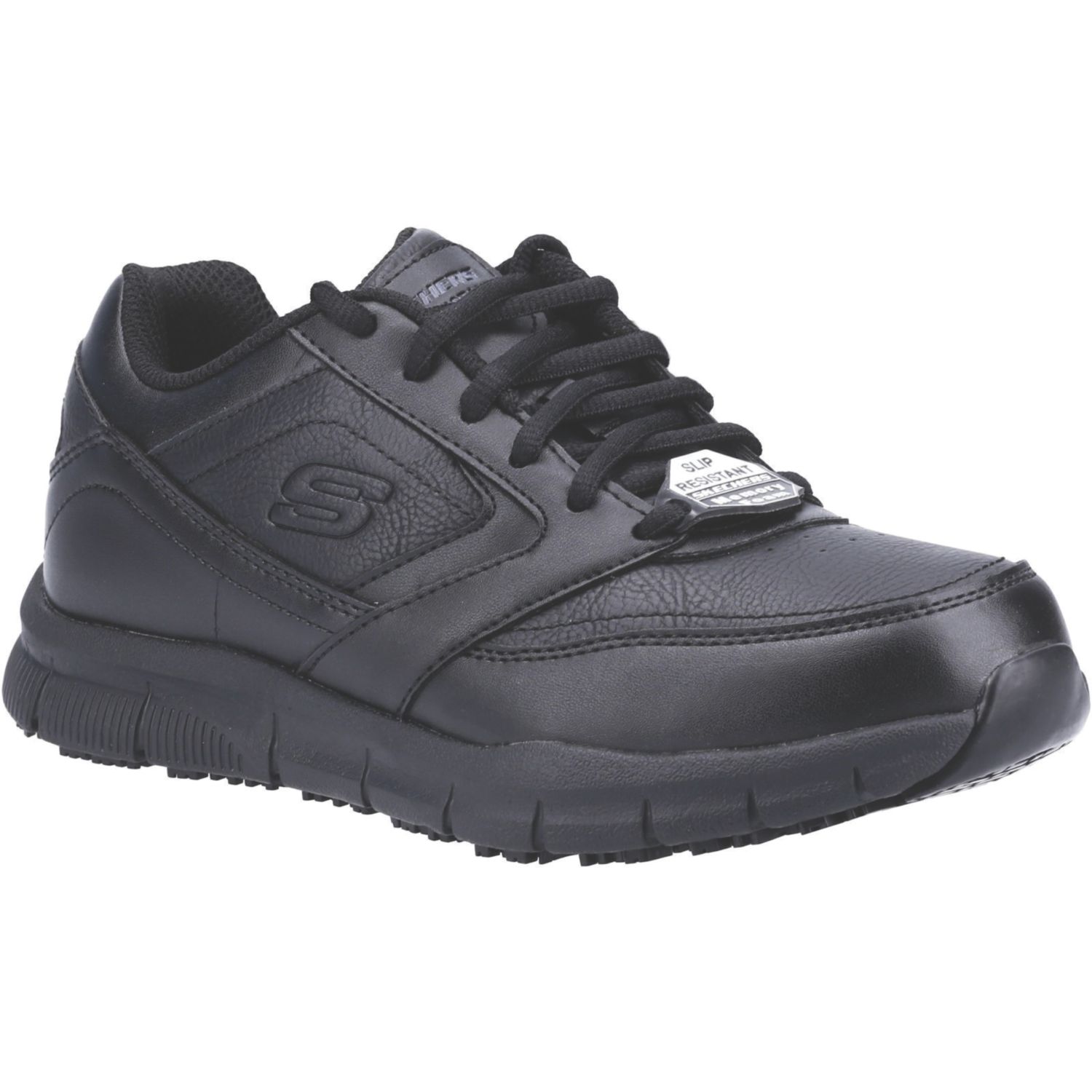 Skechers Nampa Wyola Size 3 Womens Black Occupational Work Shoes (713XT)