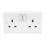 LAP  13A 2-Gang SP Switched Plug Socket White