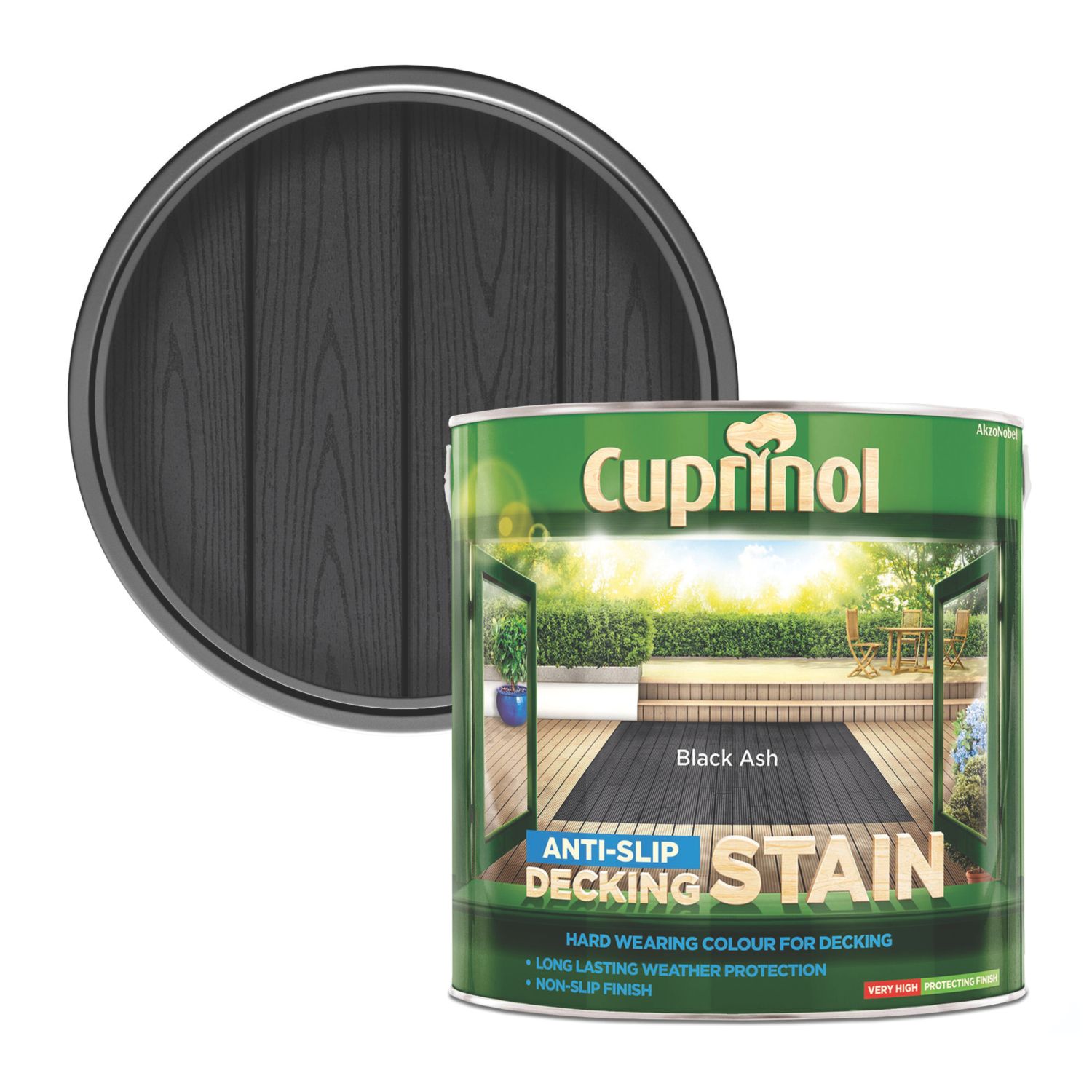 Cuprinol 2.5Ltr Black Ash Anti Slip Decking Stain (71462)