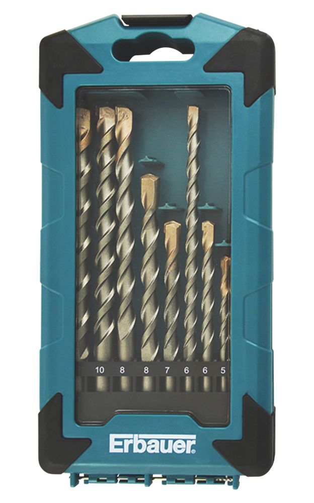 Erbauer Straight Shank Masonry Masonry Drill Bit 10 Pieces Screwfix