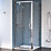 Aqualux Edge 8 Semi-Frameless Square Shower Enclosure Reversible Left/Right Opening Polished Silver 760mm x 760mm x 2000mm