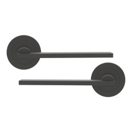 Cooke & Lewis Oanig Lever on Rose Door Handles Pair Matt Black