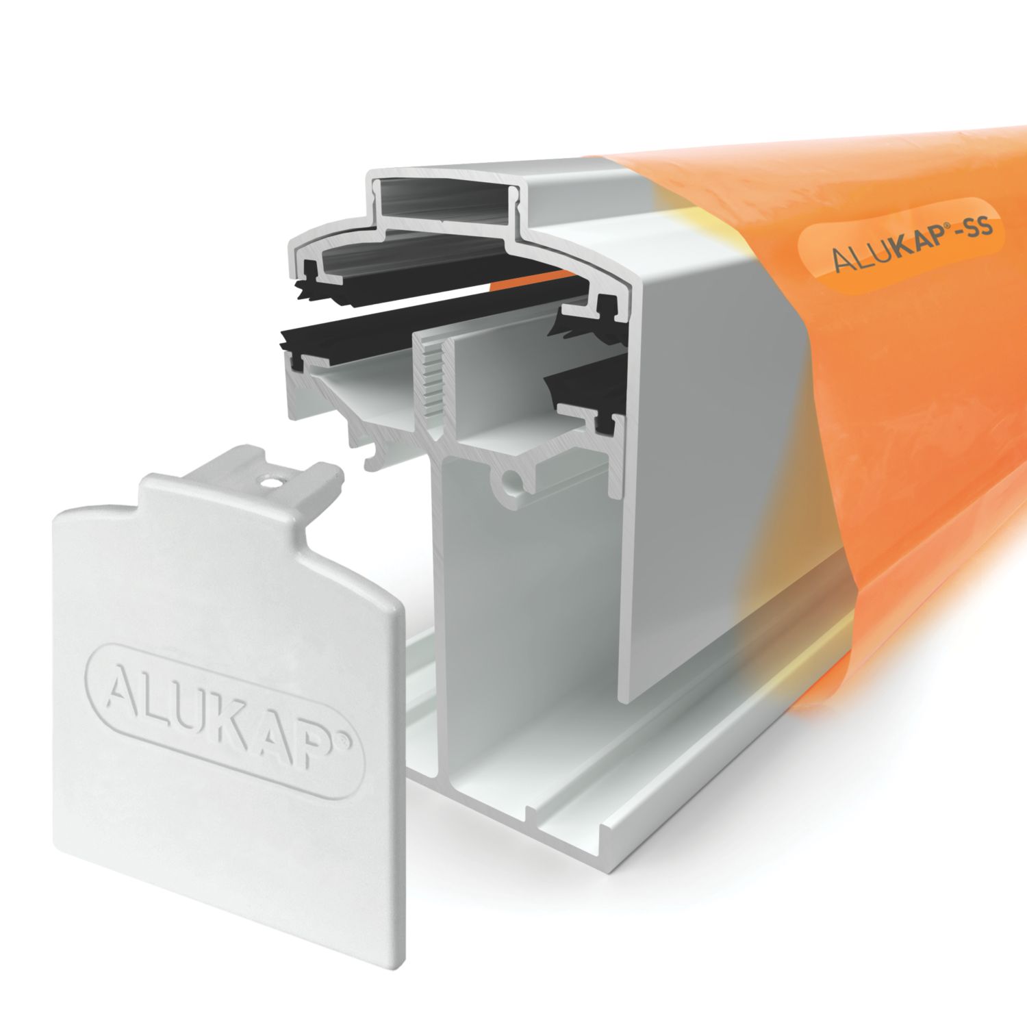ALUKAP-SS White Self-Support Gable Bar 4800mm x 60mm (714FH)