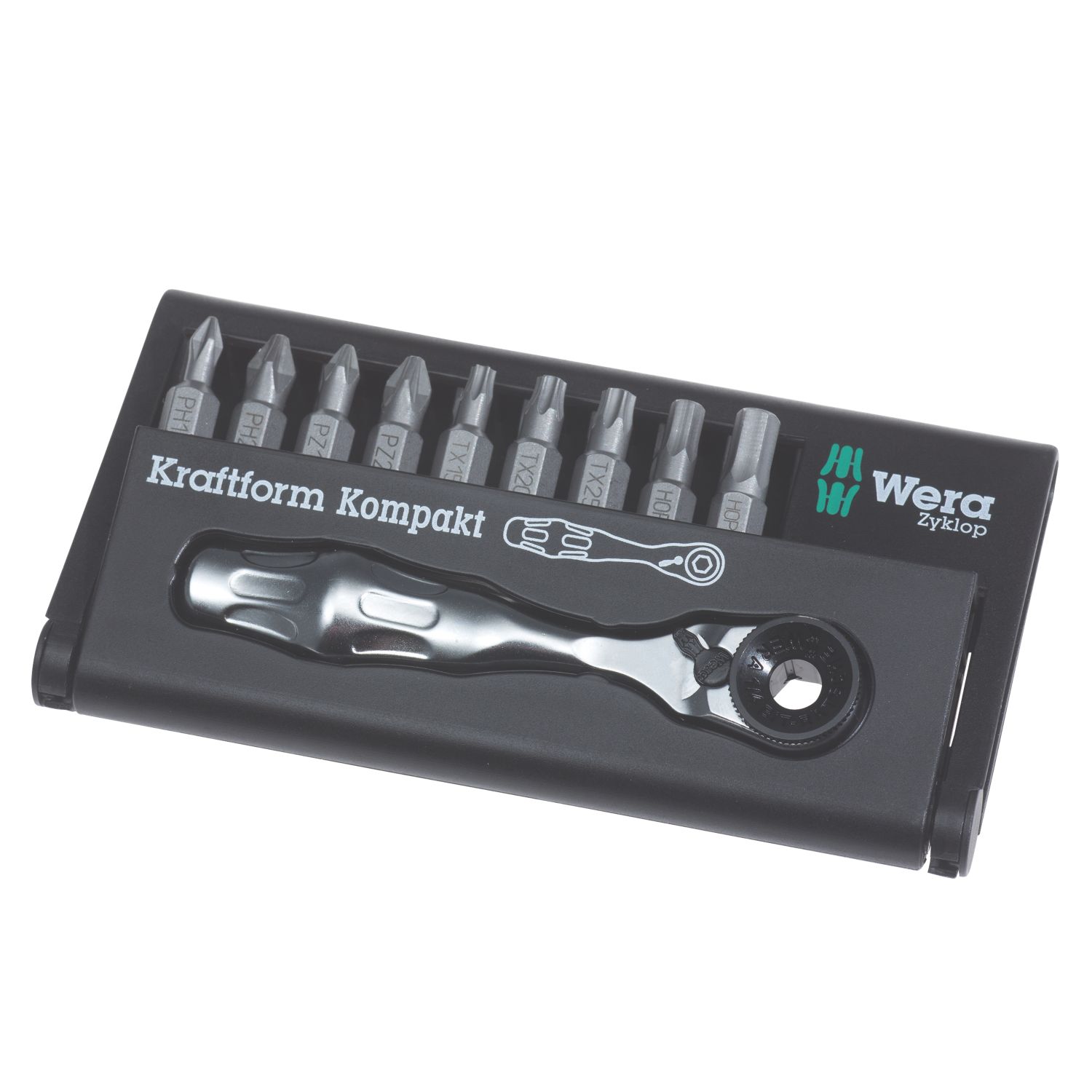 Wera Bit-Check KK 10 Zyklop Mini 1 Interchangeable Ratchet Screwdriver Bit Set 10 Pieces (714FP)