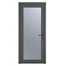 Crystal  1-Panel 1-Obscure Light LH Anthracite Grey uPVC Back Door 2090 x 920mm