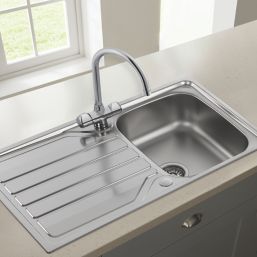 Refurb Franke  1 Bowl Stainless Steel Inset Sink & Mixer Tap 860mm x 500mm