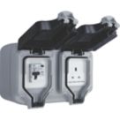 Refurb Masterplug  IP66 13A 1-Gang Weatherproof Outdoor Unswitched Active Plug Socket With RCBO