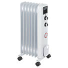 Freestanding 7-Fin Oil-Filled Radiator with Timer 1500W