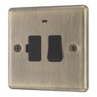 LAP  13A Switched Fused Spur with LED Antique Brass with Black Inserts