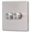 Arlec  2-Gang 2-Way LED Dimmer Switch  Stainless Steel