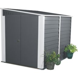 Trimetals Titan 940 6' x 10' (Nominal) Pent Metal Motorbike Store Anthracite/Goosewing Grey