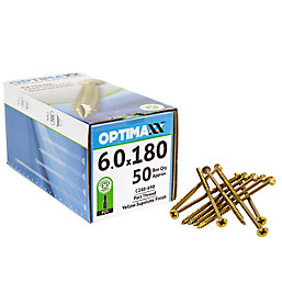Optimaxx  PZ Countersunk  Wood Screws 6mm x 180mm 50 Pack