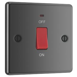 LAP  45A 1-Gang DP Cooker Switch Black Nickel with LED