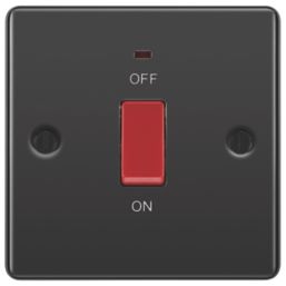 LAP  45A 1-Gang DP Cooker Switch Black Nickel with LED