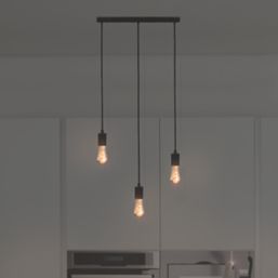 Knightsbridge  Contemporary Style 3-Light Bar Pendant Matt Black
