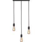 Knightsbridge  Contemporary Style 3-Light Bar Pendant Matt Black