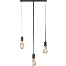Knightsbridge  Contemporary Style 3-Light Bar Pendant Matt Black
