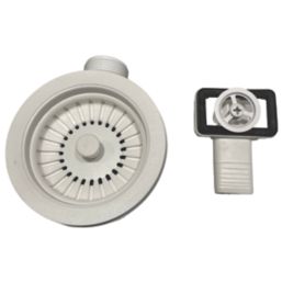 ETAL Sink Strainer Waste with Overflow White 90mm