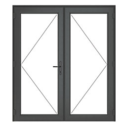 Crystal  Anthracite Grey Triple-Glazed uPVC French Door Set 2055mm x 1790mm