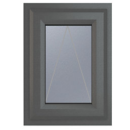 Crystal  Top Opening Obscure Double-Glazed Casement Anthracite on White uPVC Window 440mm x 610mm