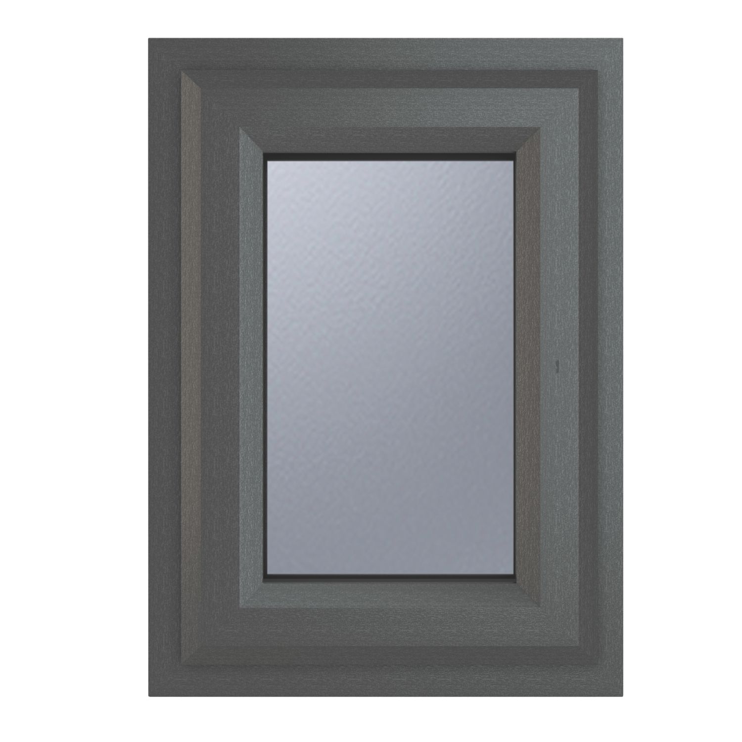 Crystal Top Opening Obscure Double-Glazed Casement Anthracite on White uPVC Window 440mm x 610mm (715JP)