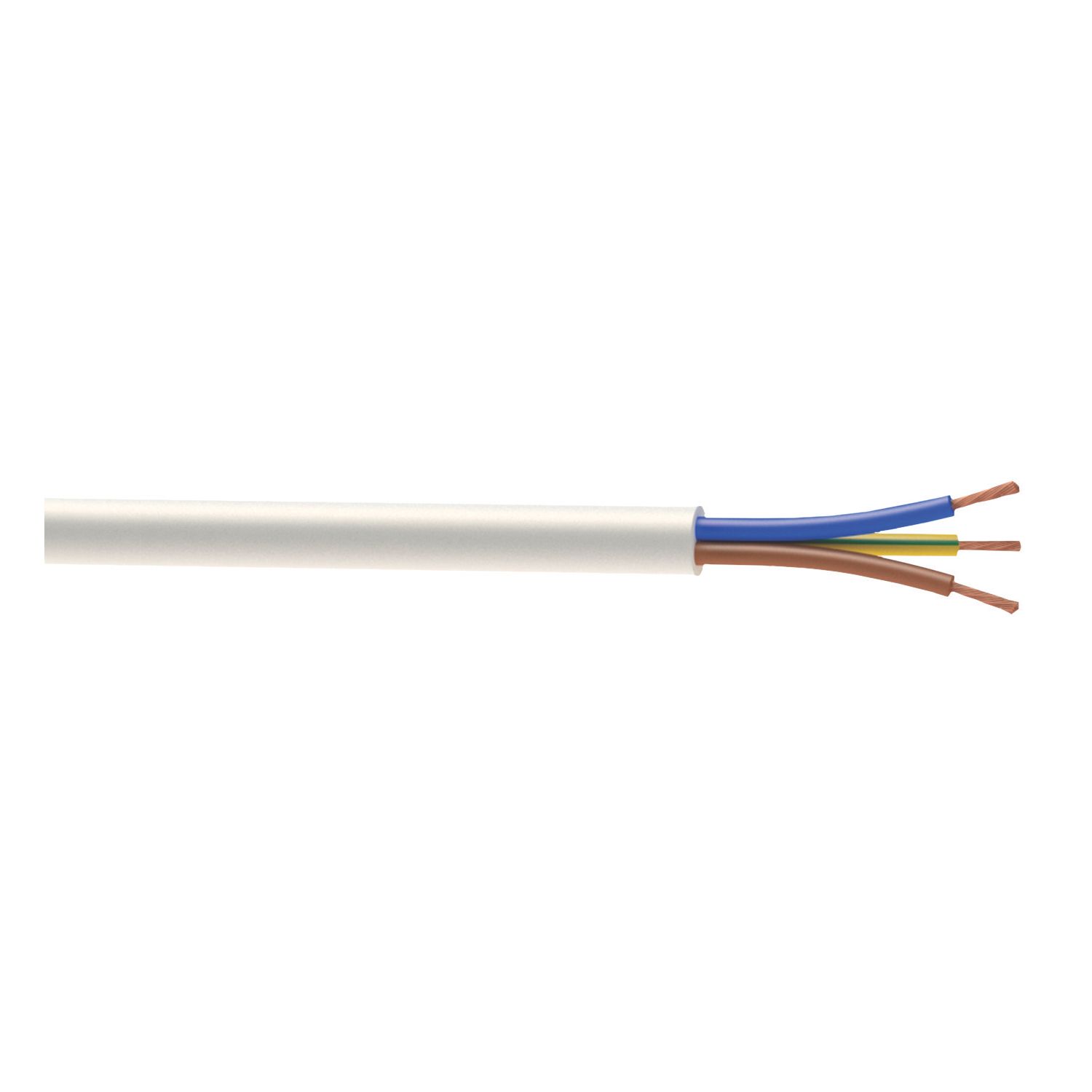 Time 3093Y White 3-Core 2.5mm² Flexible Cable 10m Coil (715JY)