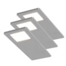 Sensio Astro TrioTone Rectangular LED Cabinet Downlights Aluminium 14.4W 280-300lm 3 Pack