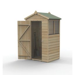 Forest Beckwood 4' x 3' (Nominal) Apex Shiplap Timber Shed with Base