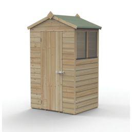 Forest Beckwood 4' x 3' (Nominal) Apex Shiplap Timber Shed with Base