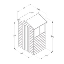 Forest Beckwood 4' x 3' (Nominal) Apex Shiplap Timber Shed with Base