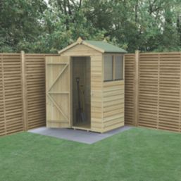 Forest Beckwood 4' x 3' (Nominal) Apex Shiplap Timber Shed with Base