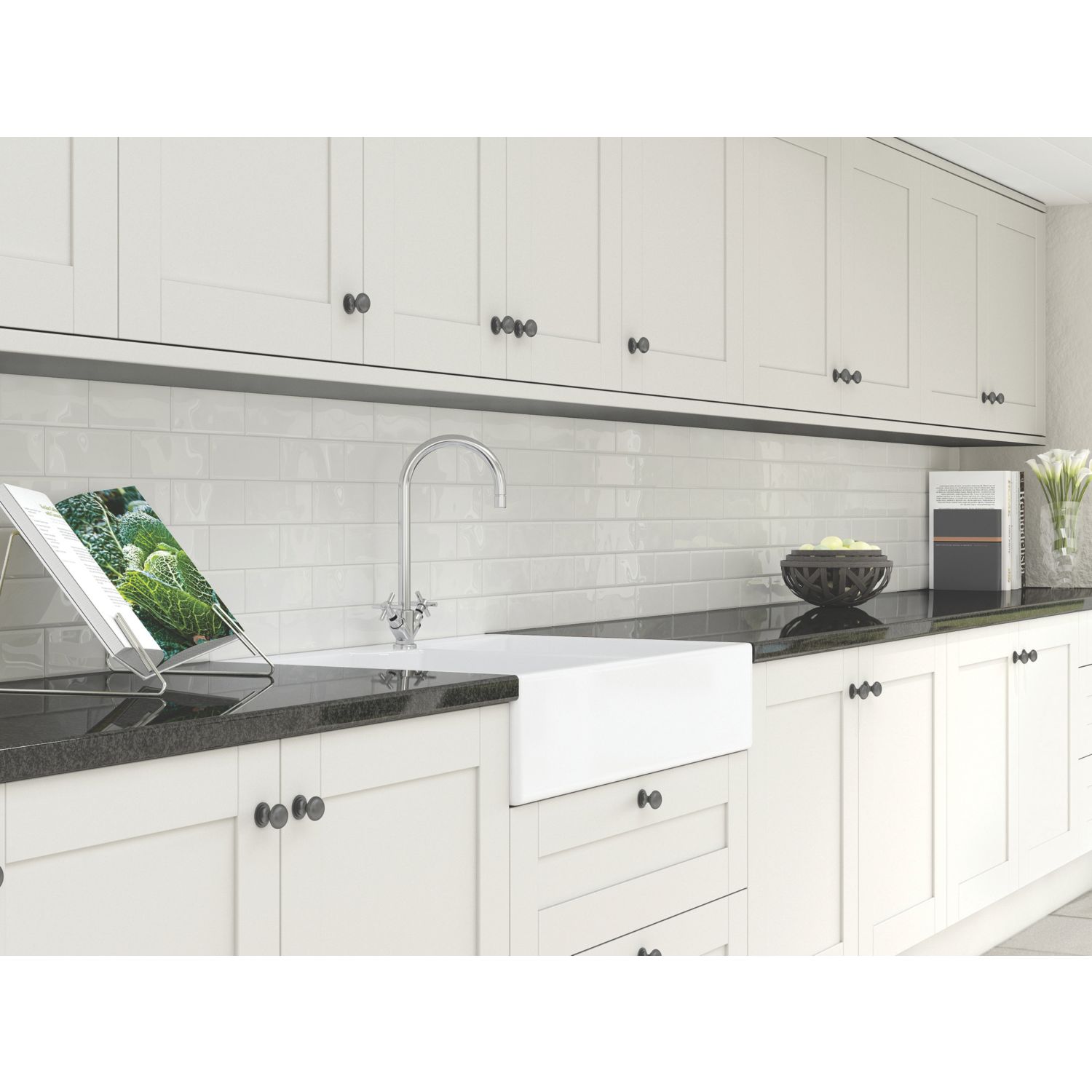 Splashwall White Composite Splashback 2440mm x 600mm x 3mm (715RJ)