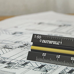 Faithfull Tri-Scale Engineer Ruler 11 3/4" (300mm)
