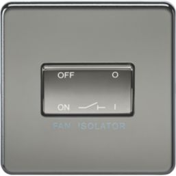 Knightsbridge  10AX 1-Gang TP Fan Isolator Switch Black Nickel
