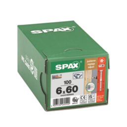 Spax  TX Flat Self Drilling Wood Screws 6mm x 60mm 100 Pack
