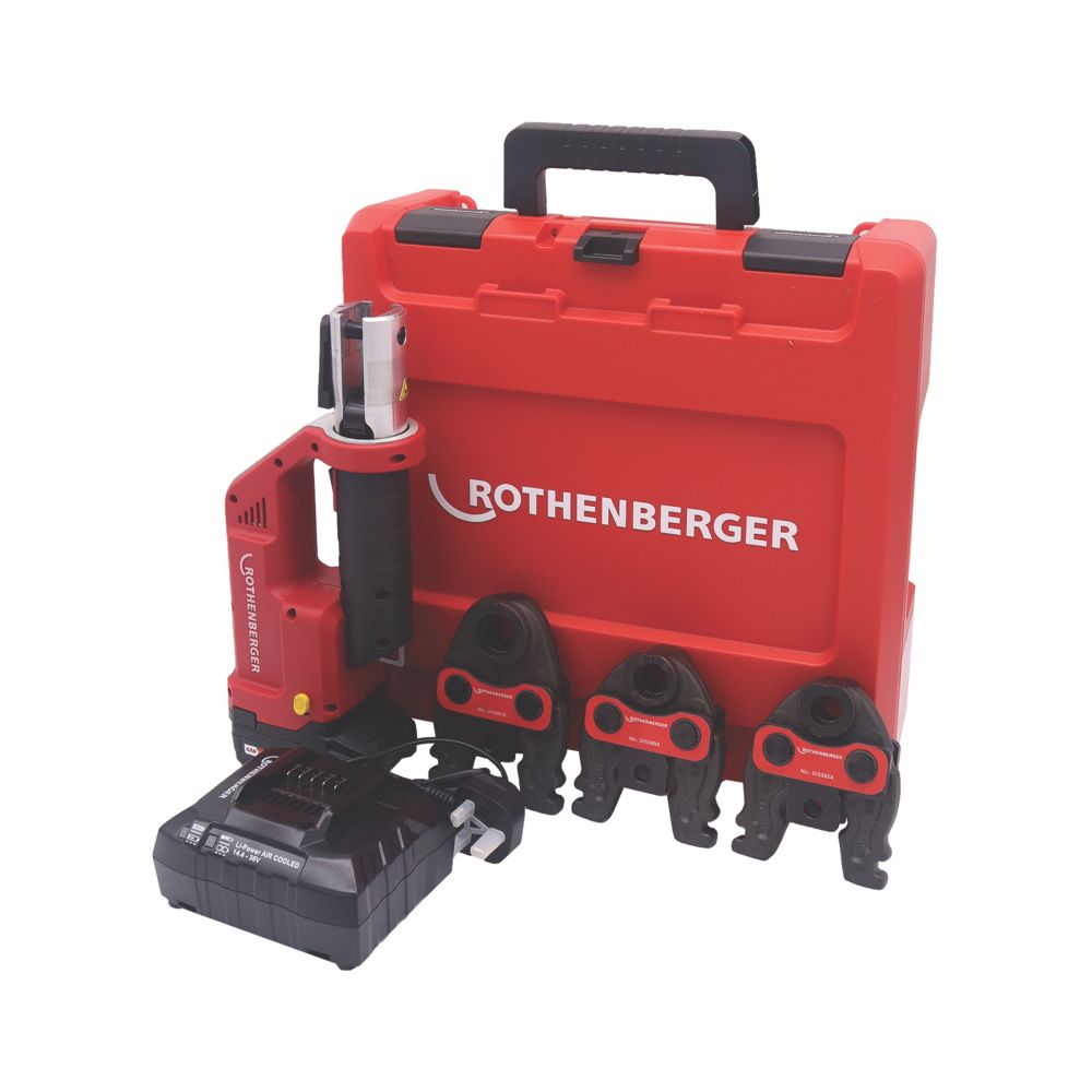 Rothenberger 1000003455 18V 1 x 2.0Ah Li-Ion CAS Brushless Cordless Compact Press Machine & Jaws