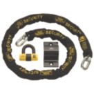 Burg-Wachter Hardened Steel Heavy Duty Security Kit:  Chain, Motorbike Lock & Anchor  2m x 12mm