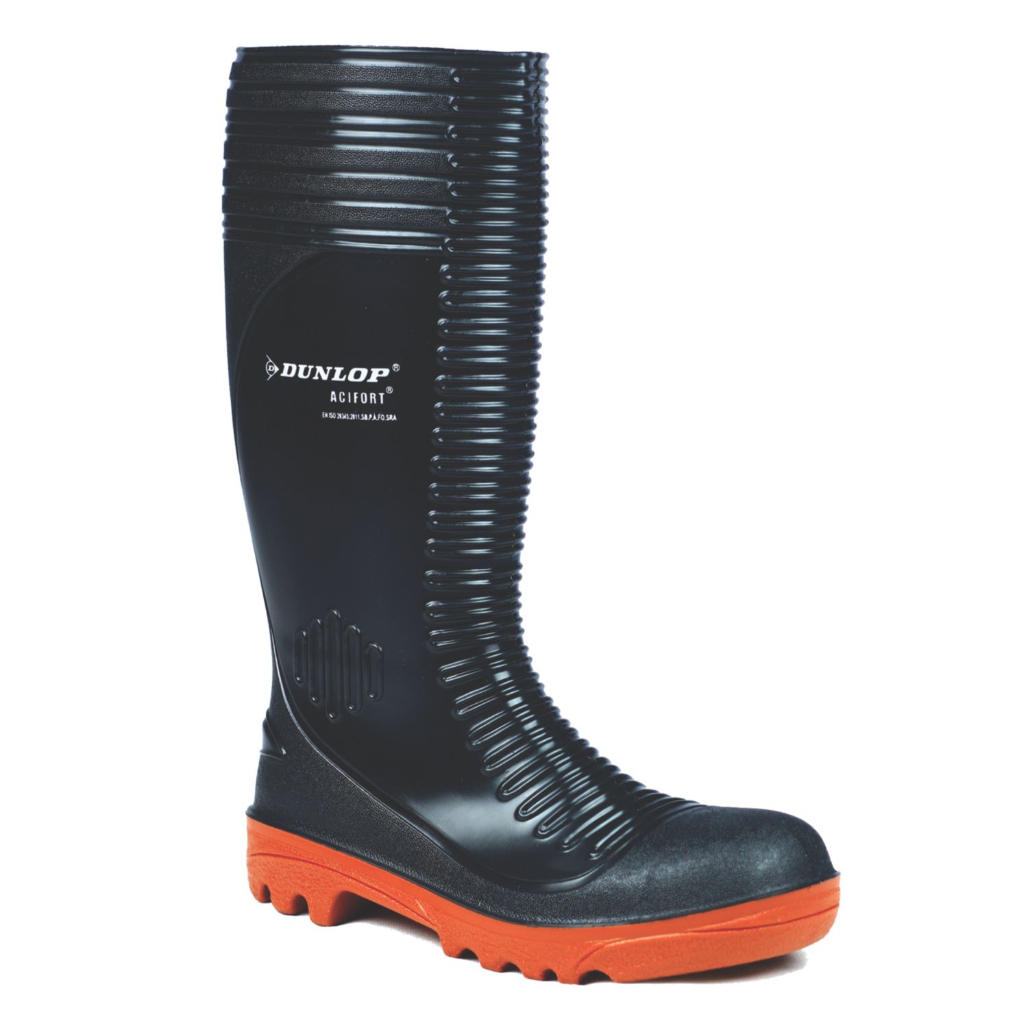 Dunlop Acifort Size 9 Black Steel Toe Cap Safety Wellies (71603)