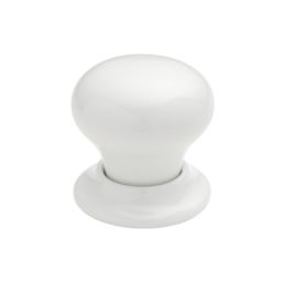 Essentials Porcelain Mortice Knobs 60mm Pair White